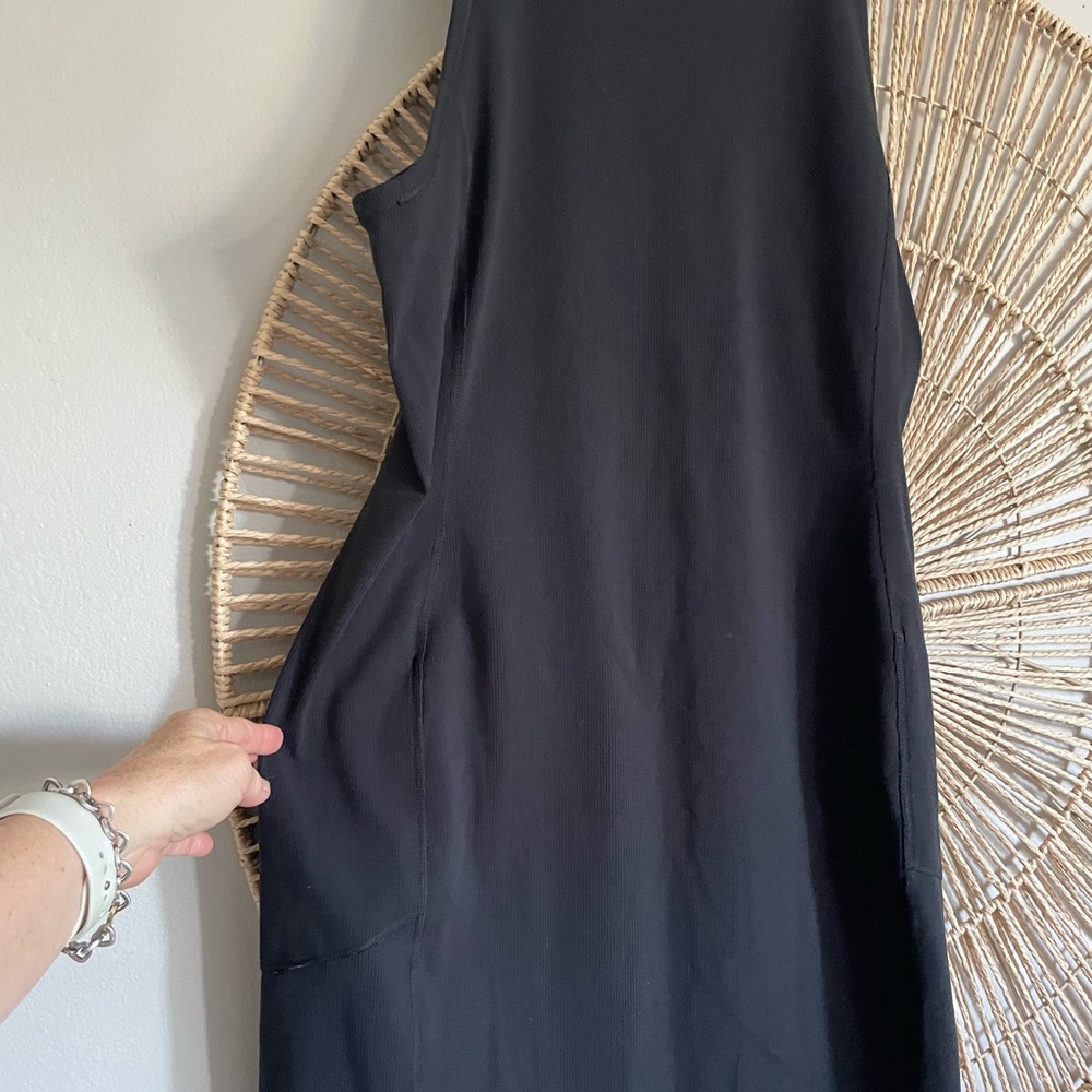 Zella Athleisure Dress Black ribbed stretch Sleeveless Women's size XL - Picture 3 of 5